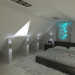 bedroom in the attic in 3d max vray image