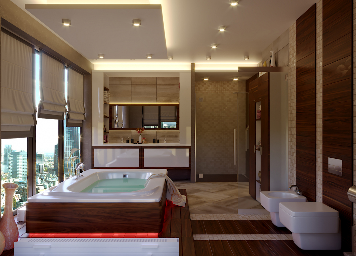Ванна кімната в 3d max corona render зображення