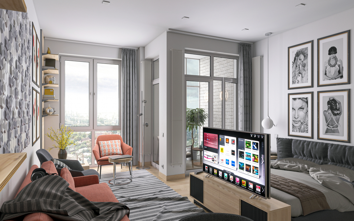 imagen de Apartamento inteligente S36. en 3d max corona render