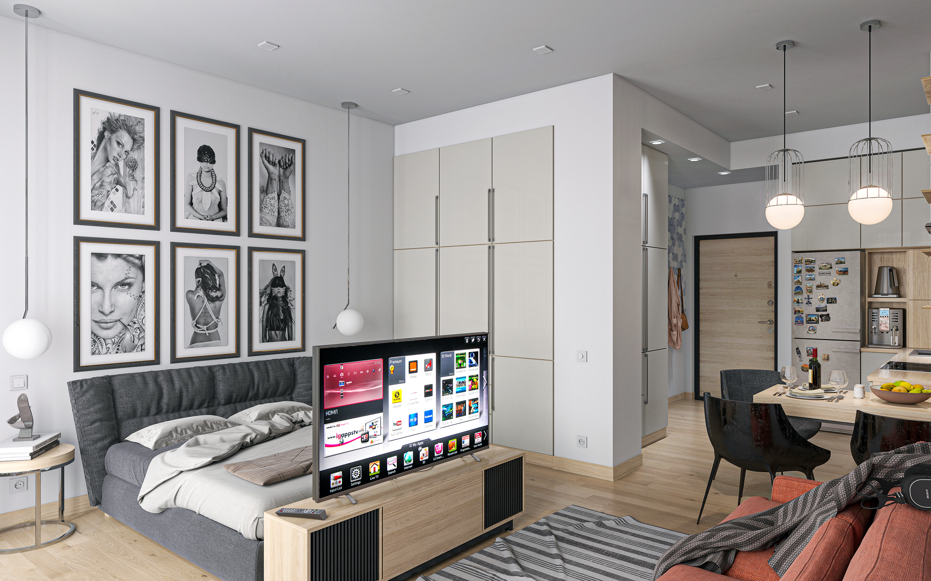 Смарт-квартира S36. в 3d max corona render изображение