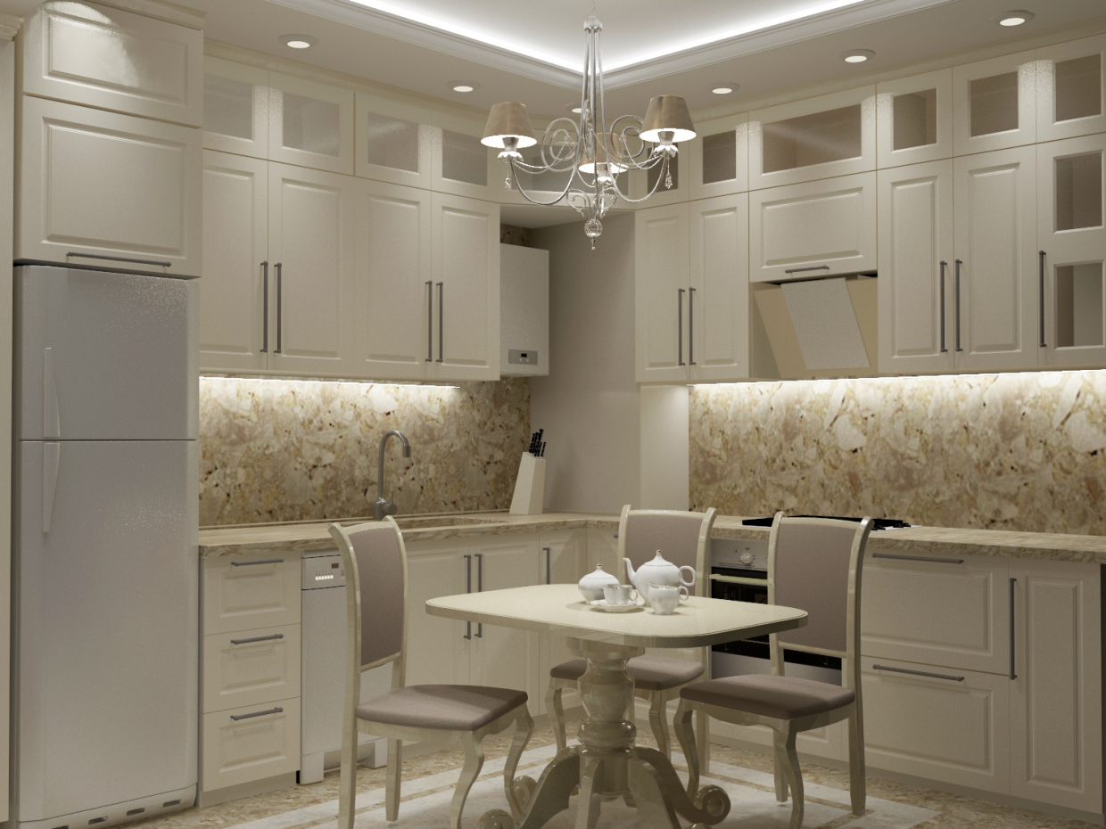 Die Küche im klassischen Stil in 3d max vray 3.0 Bild