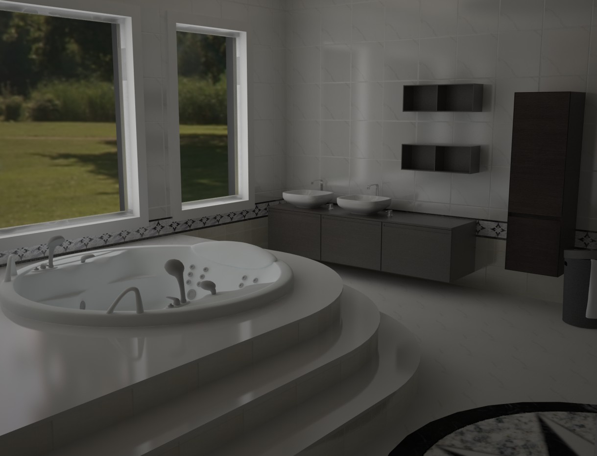 Ванная комната с Джакузи в 3d max vray изображение