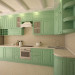 एक छोटे भोजन कक्ष और रसोई घर कुटीर में 3d max vray 3.0 में प्रस्तुत छवि