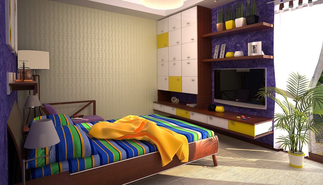 imagen de Dormitorio luminoso en 3d max vray