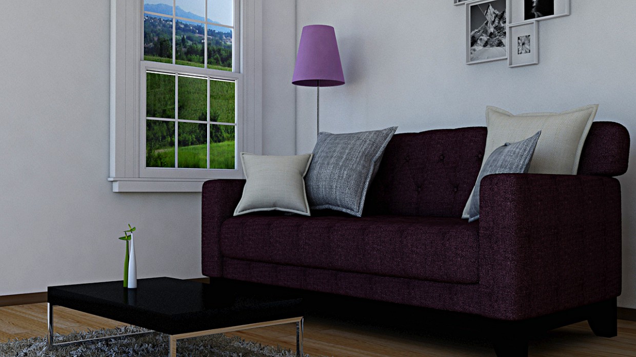 imagen de sofá en 3d max mental ray