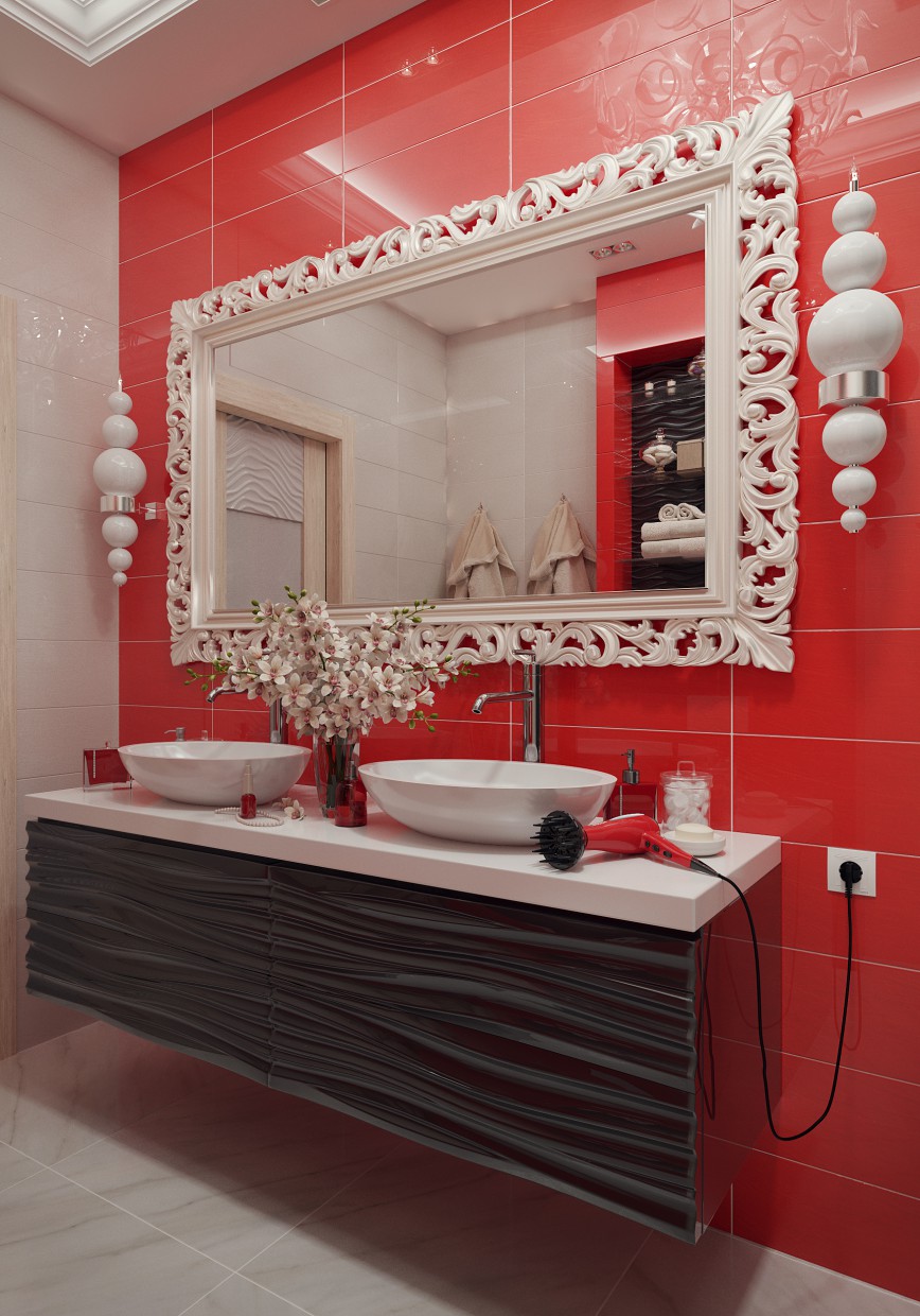 imagen de cuarto de baño en 3d max corona render