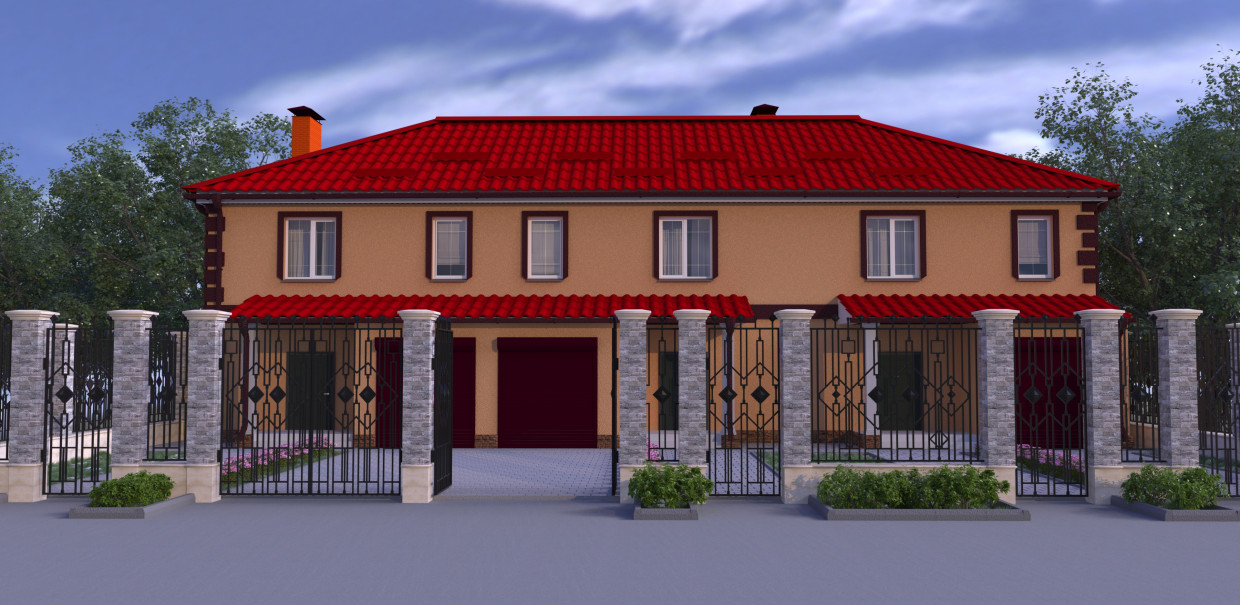Townhouse at 3 master in 3d max corona render image