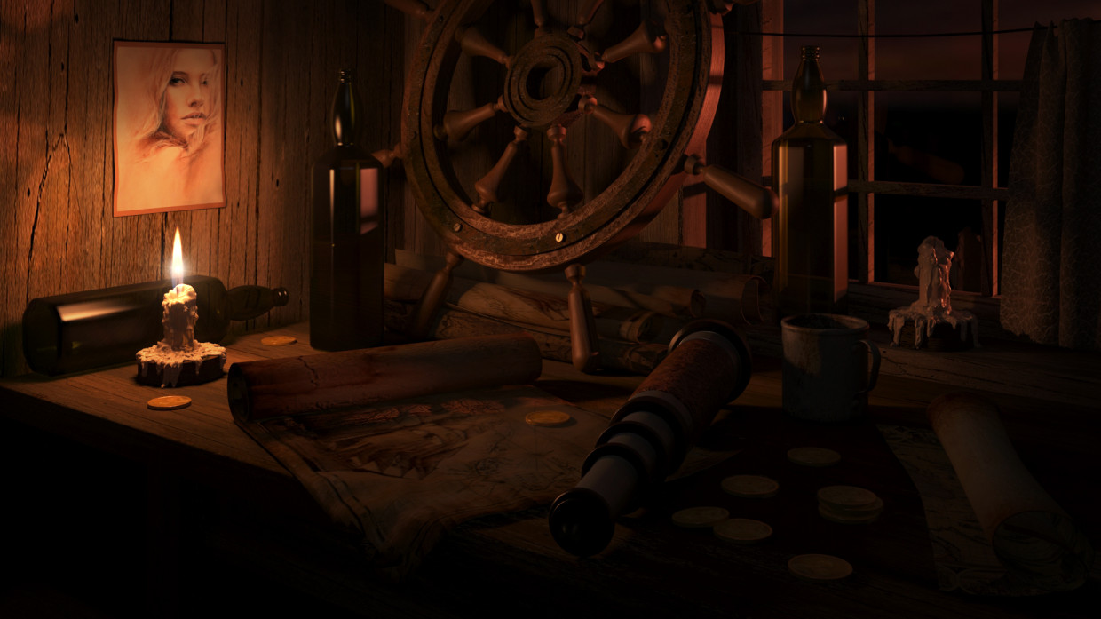 Hut of the old sailor in 3d max corona render image