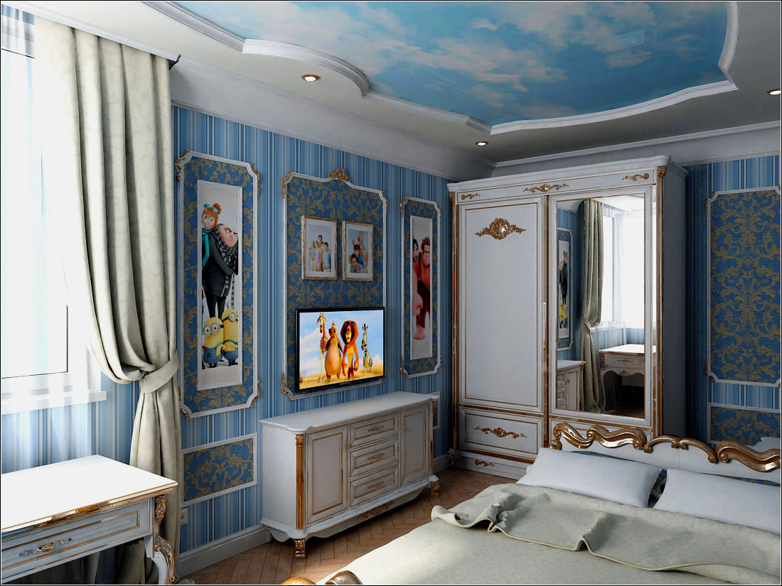 Innenarchitektur eines Kinderzimmers in Tschernigow in 3d max vray 1.5 Bild