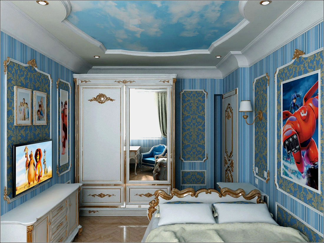 Innenarchitektur eines Kinderzimmers in Tschernigow in 3d max vray 1.5 Bild