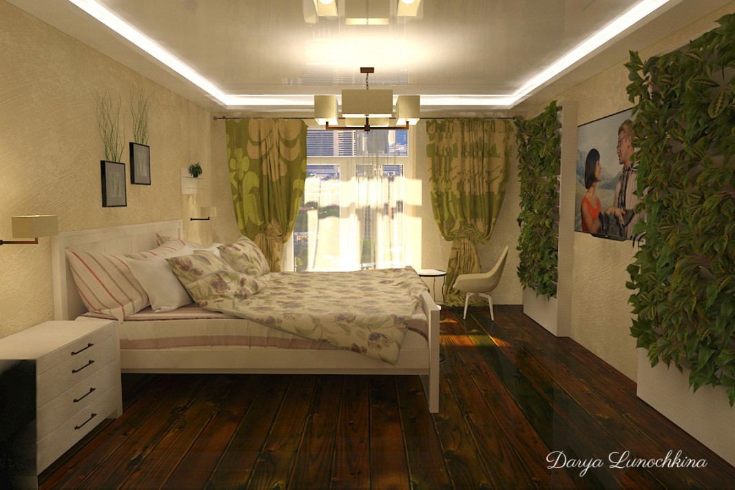 Yatak odası in 3d max vray resim