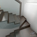 Glass staircase guardrail in a cottage in 3d max vray image