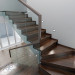 Glass staircase guardrail in a cottage in 3d max vray image