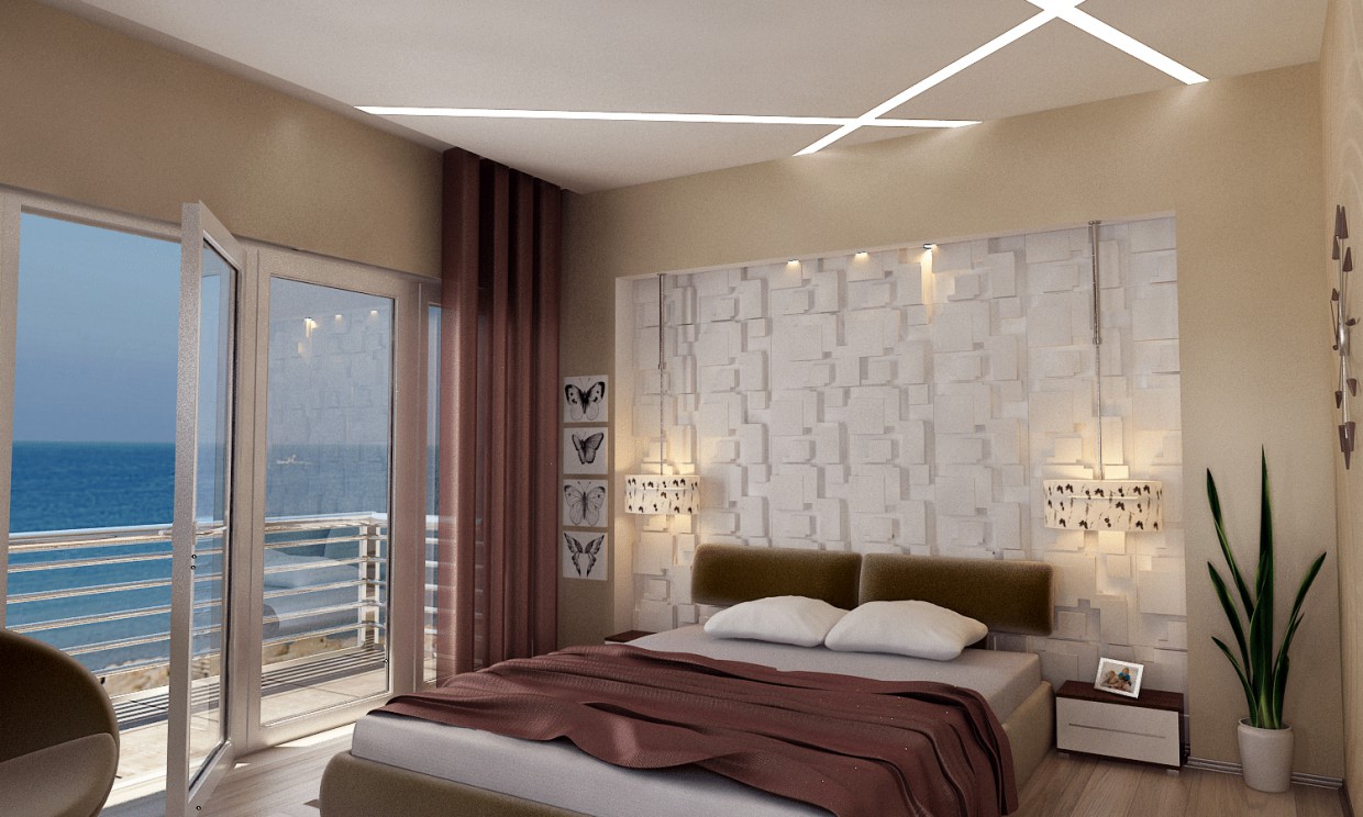 Modern yatak odası in 3d max vray 2.0 resim