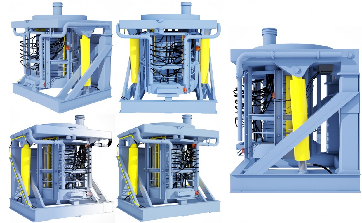 Steel Machine - a view from different cameras in 3d max vray image