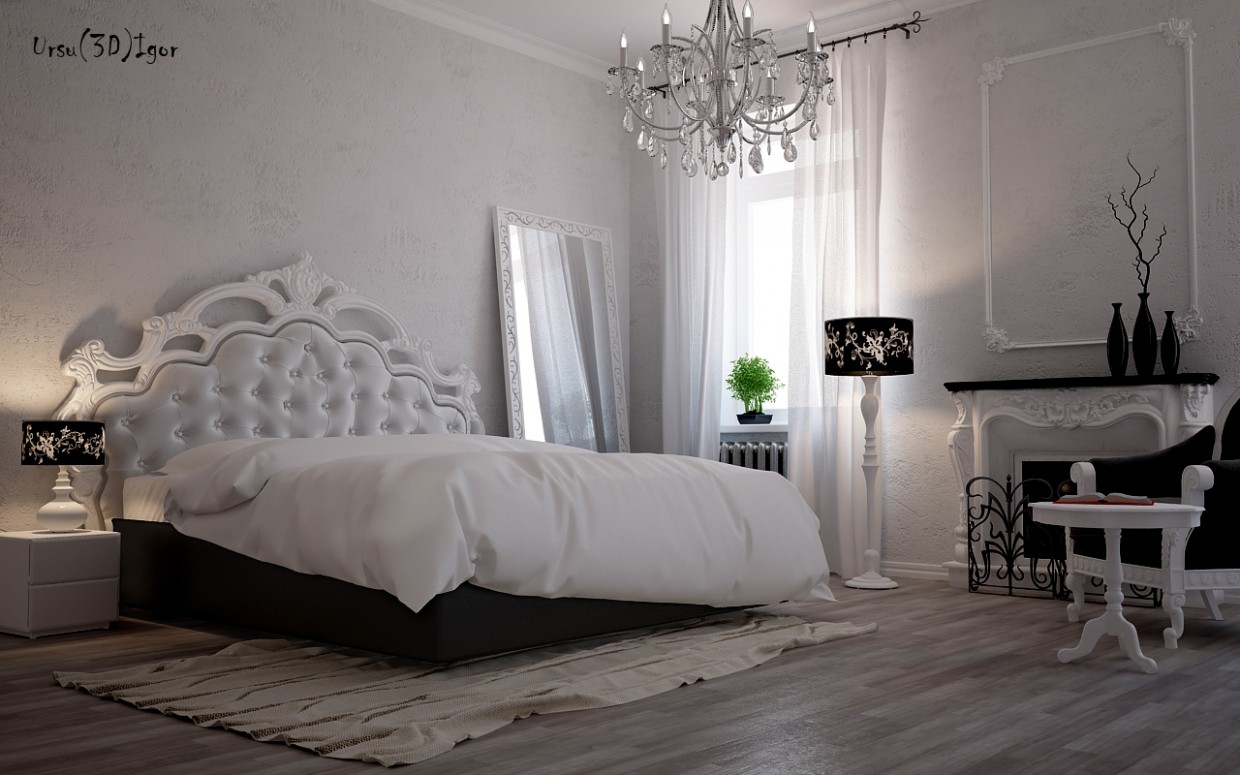 Спальня (арт-деко) в 3d max vray изображение