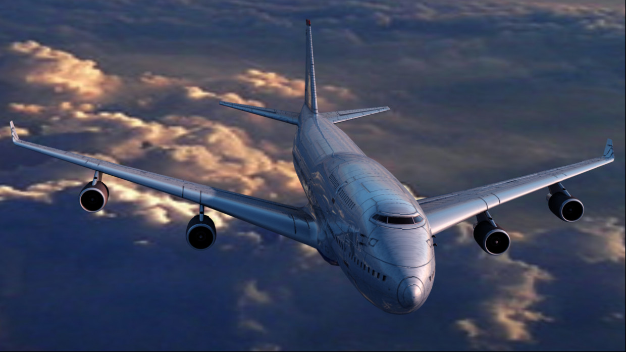 Boeing 747 Cinema 4d vray 2.5 में प्रस्तुत छवि