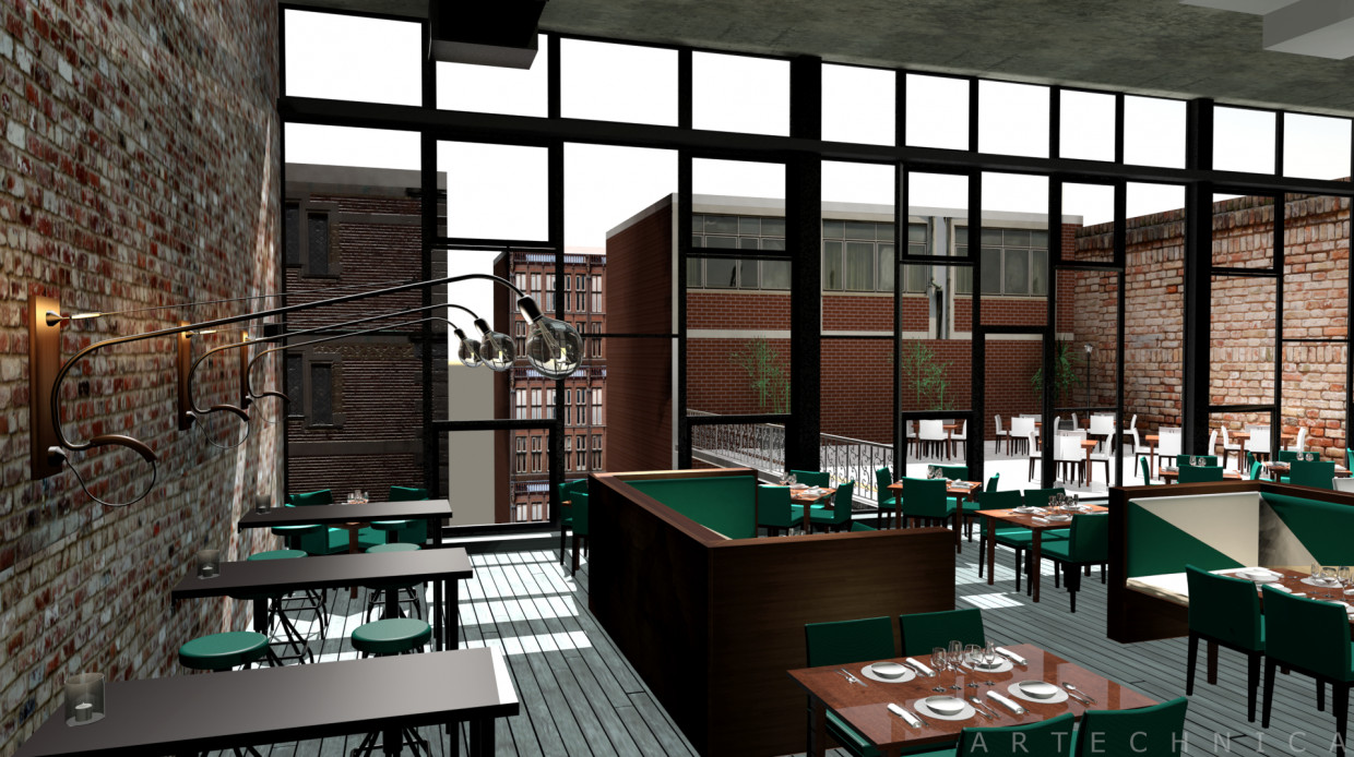 Bar Restaurant in 3d max mental ray image