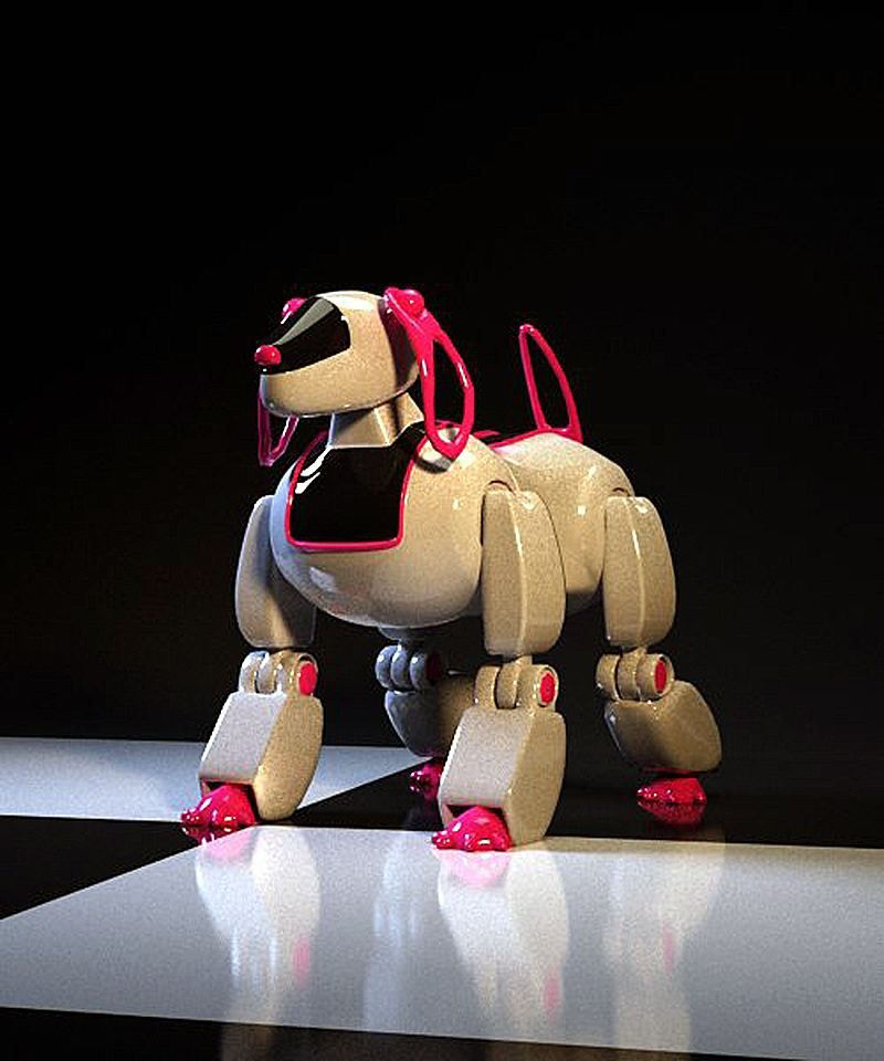 कुत्ते रोबोट 3d max corona render में प्रस्तुत छवि