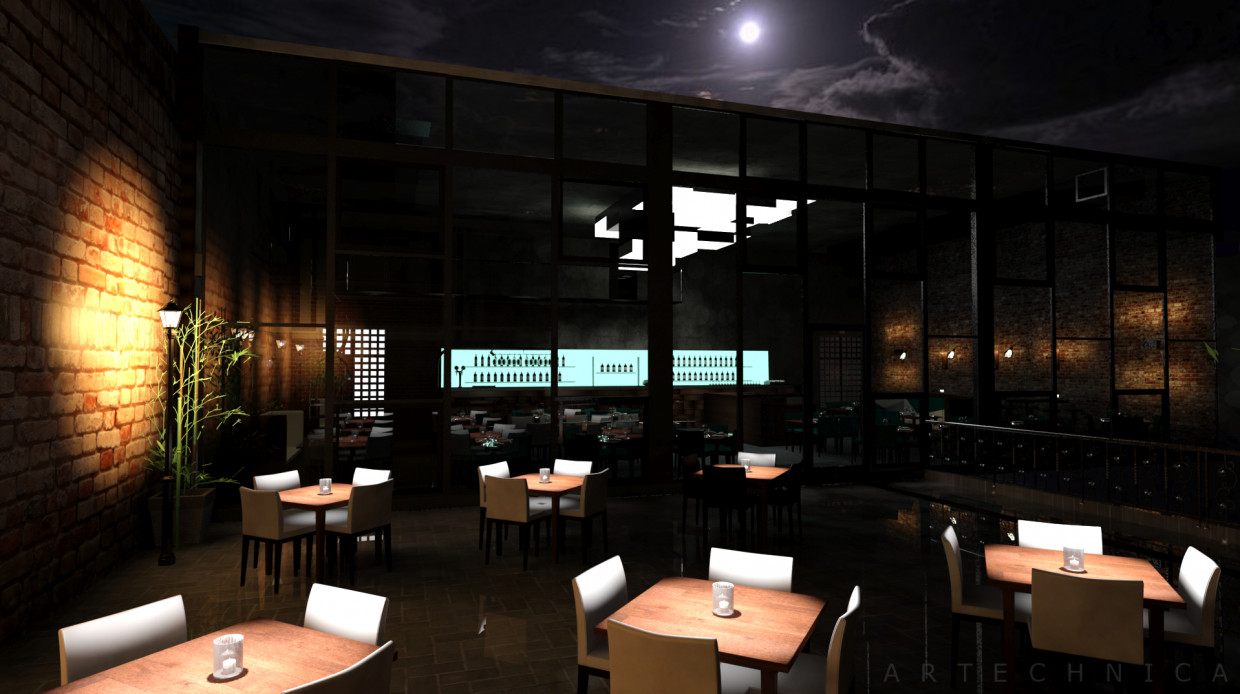 Rooftop Bar in 3d max mental ray image