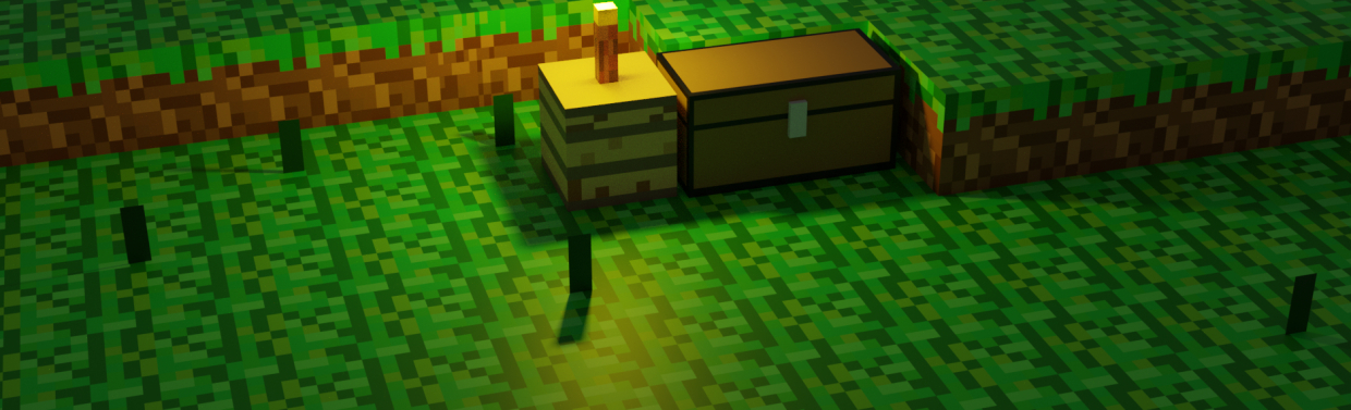 imagen de Cofre de Minecraft en Blender blender render