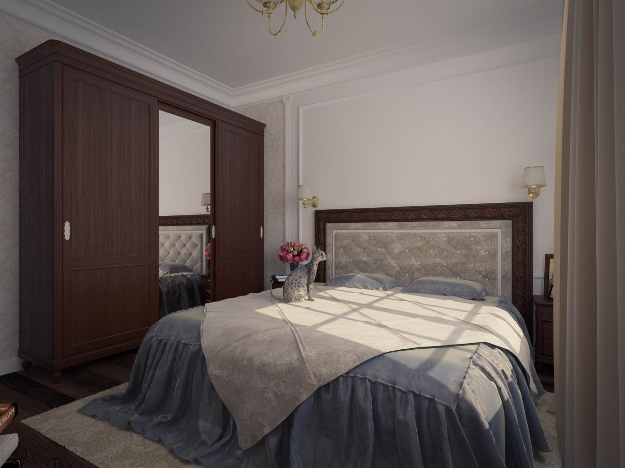 Спальня для пожилого человека в 3d max vray изображение