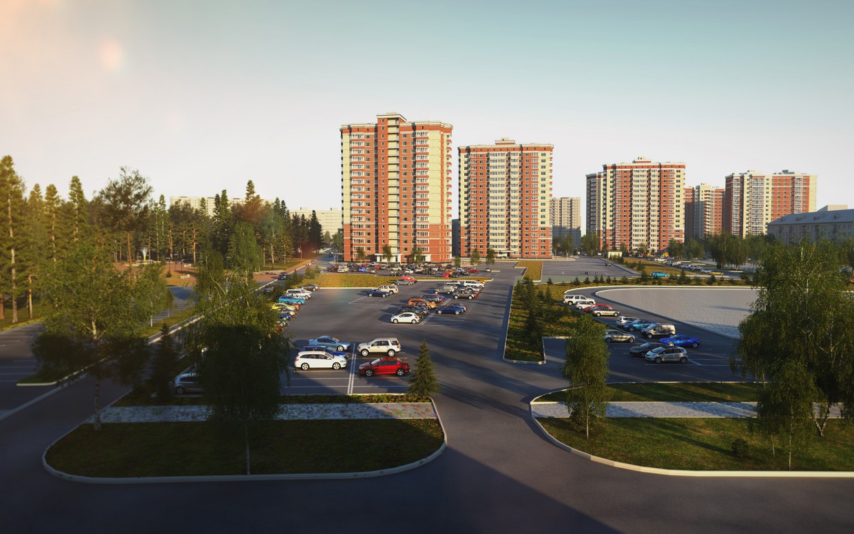imagen de El complejo residencial "acogedor" en 3d max corona render