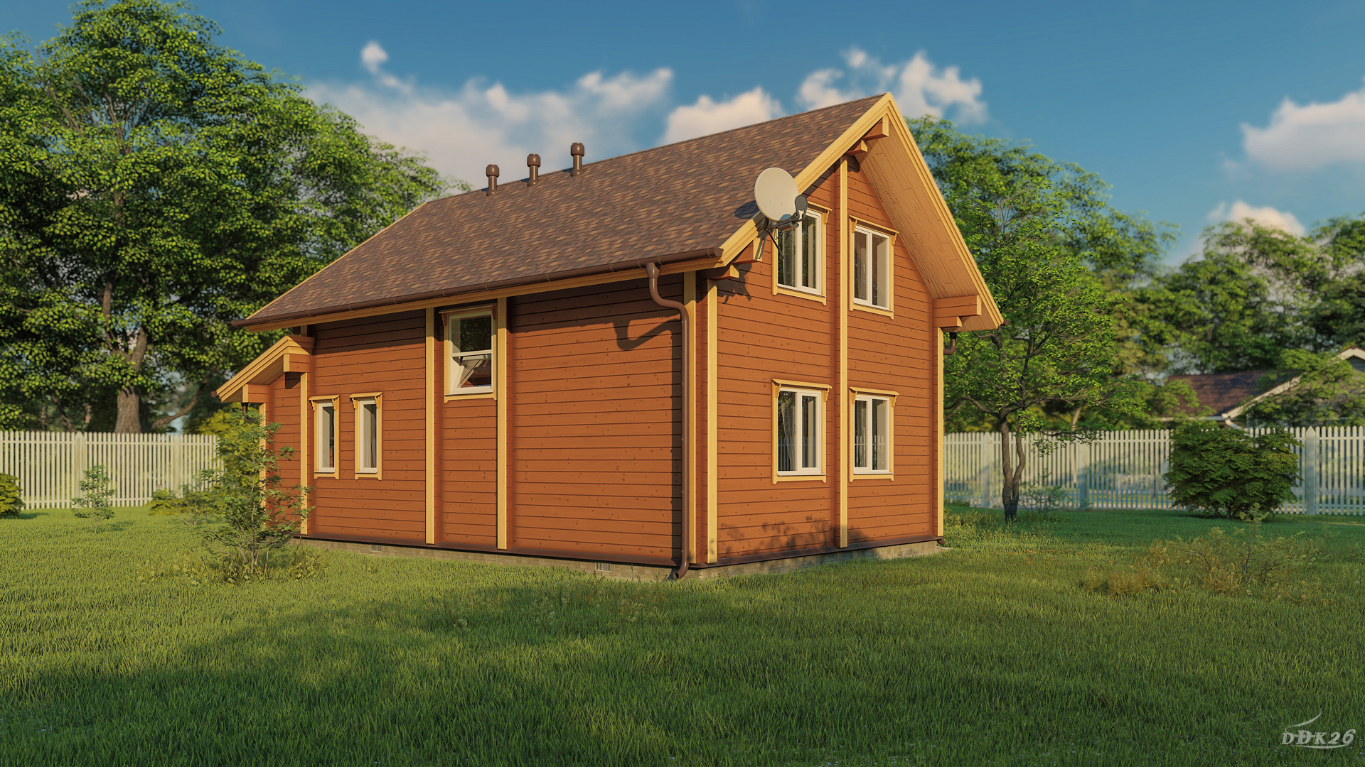 Il progetto della casa di legno laminato KDK in 3d max Other immagine