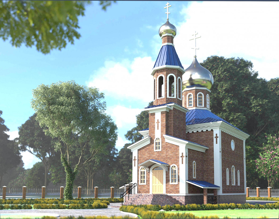 Kapelle in Shirochanka in ArchiCAD corona render Bild