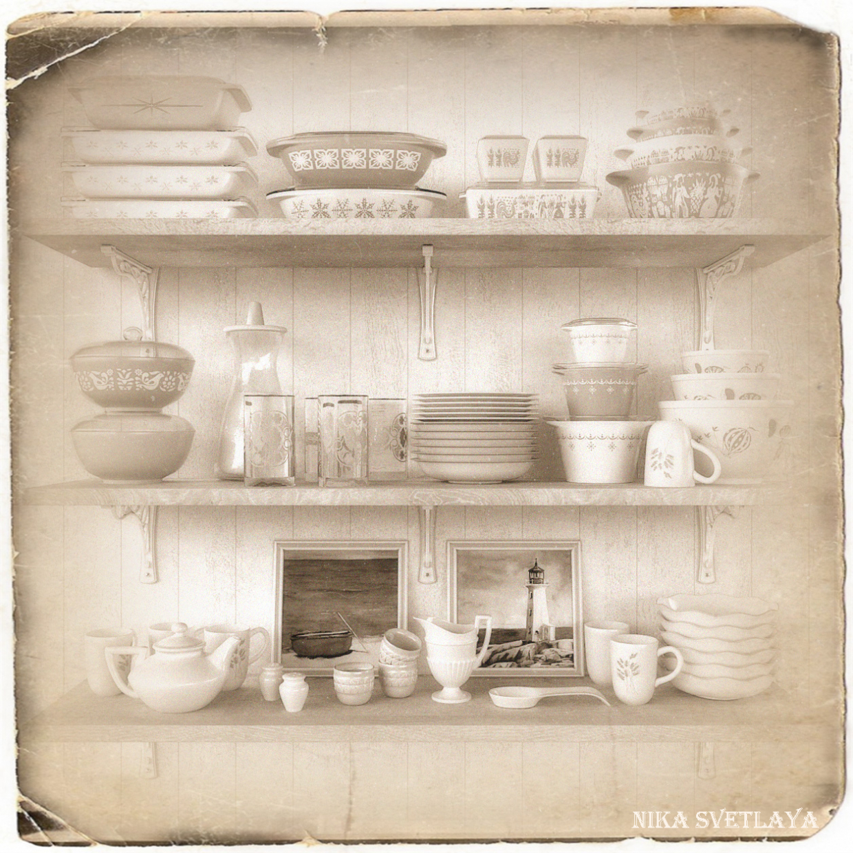 Set of vintage dishes Purex. в 3d max corona render зображення