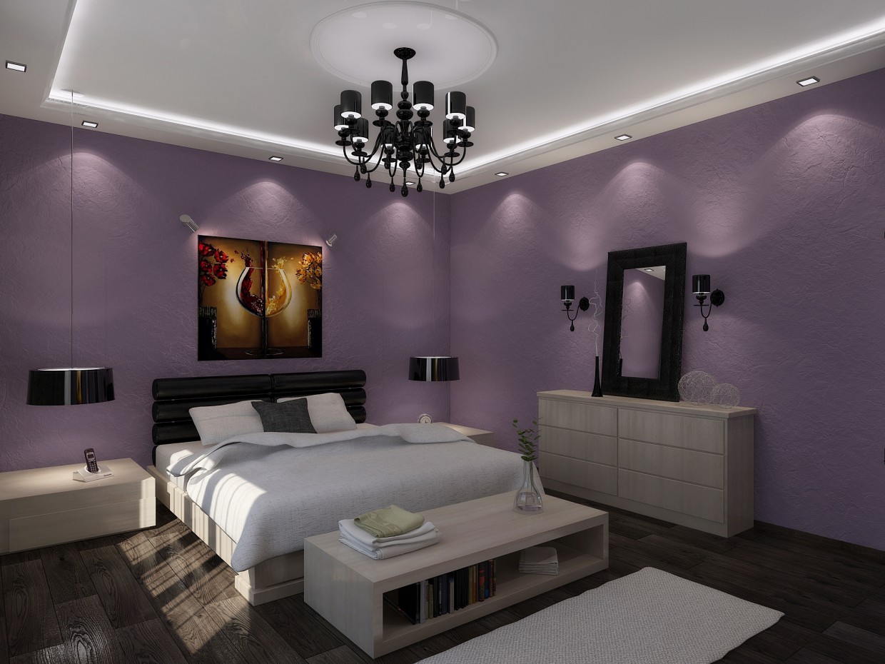 imagen de dormitorio en 3d max vray