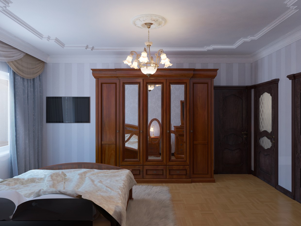 imagen de Dormitorio clásico en 3d max vray