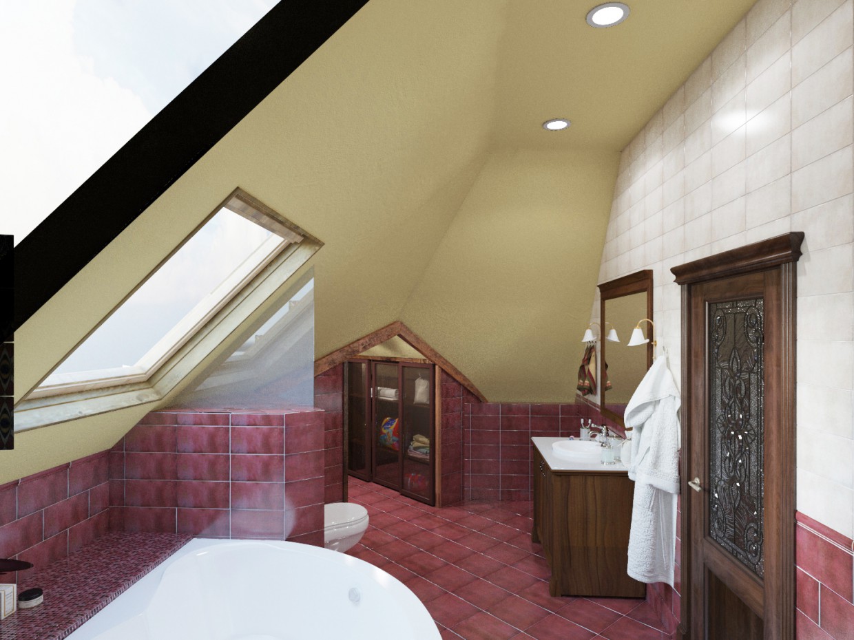 Clássico - banheiro em 3d max corona render imagem