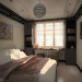 camera da letto in un appartamento bilocale serie p - 111m in Cinema 4d vray immagine