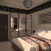 imagen de dormitorio en un apartamento de dos habitaciones serie p - 111m en Cinema 4d vray
