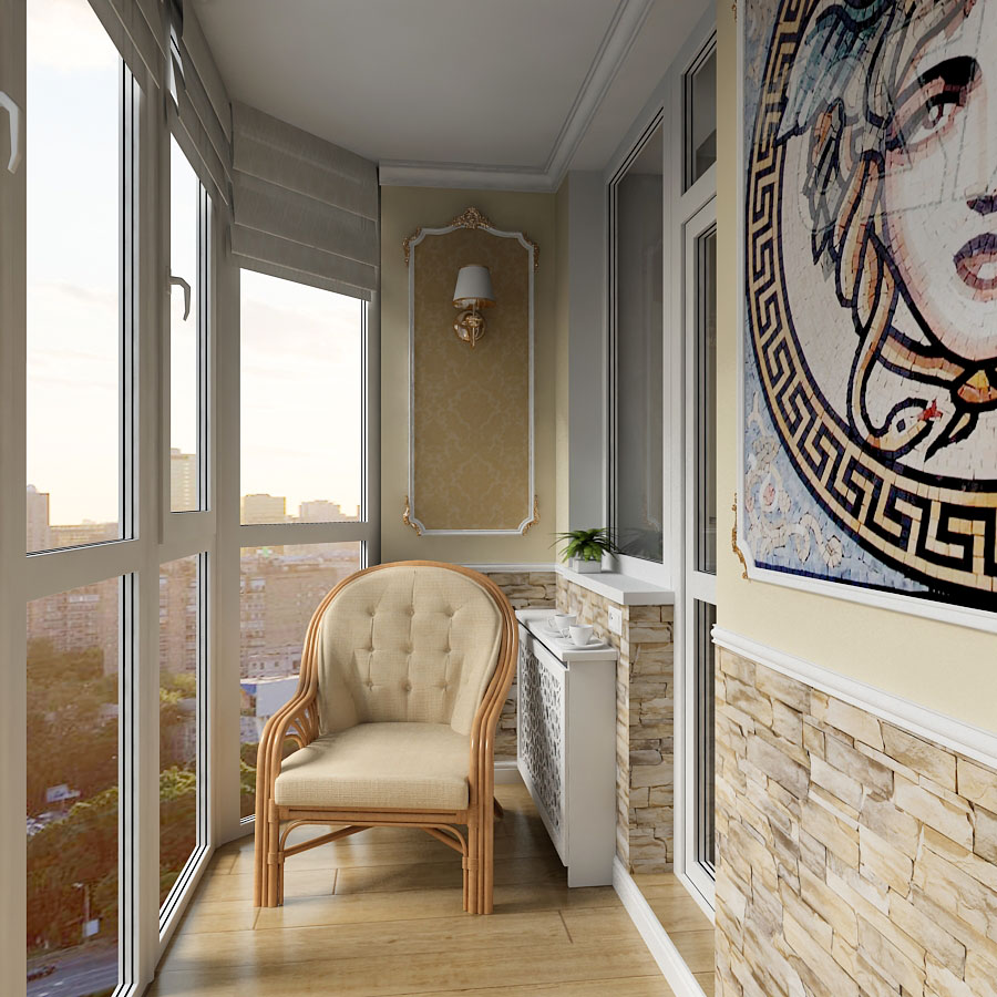 Остеклённый балкон в Чернигове в 3d max vray 1.5 изображение