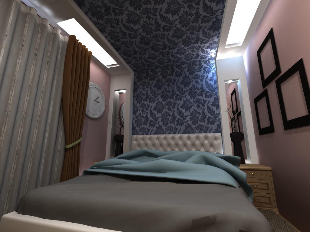 Спальня в 3d max vray изображение
