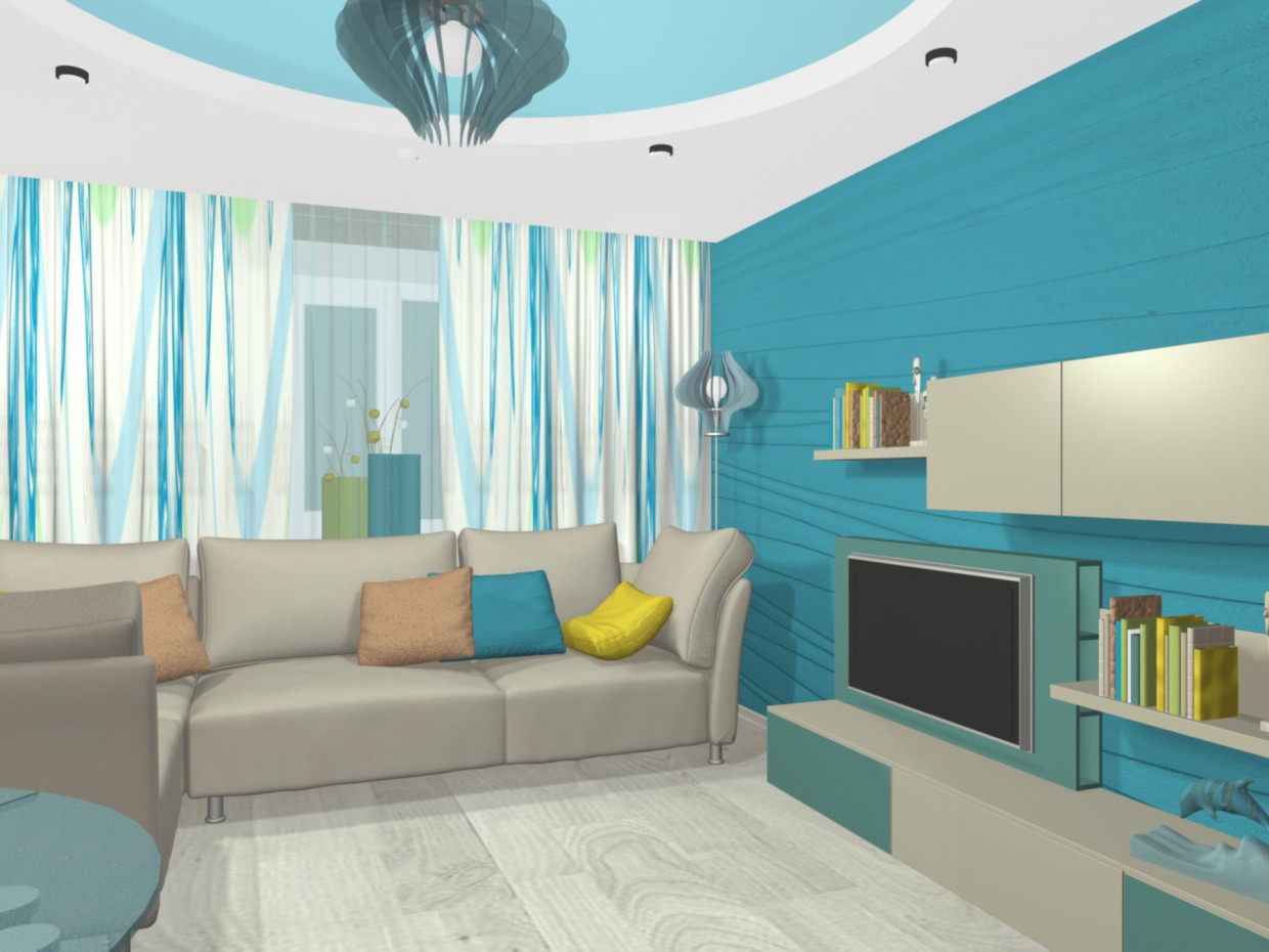 imagen de Interior de la sala de estar en 3d max mental ray