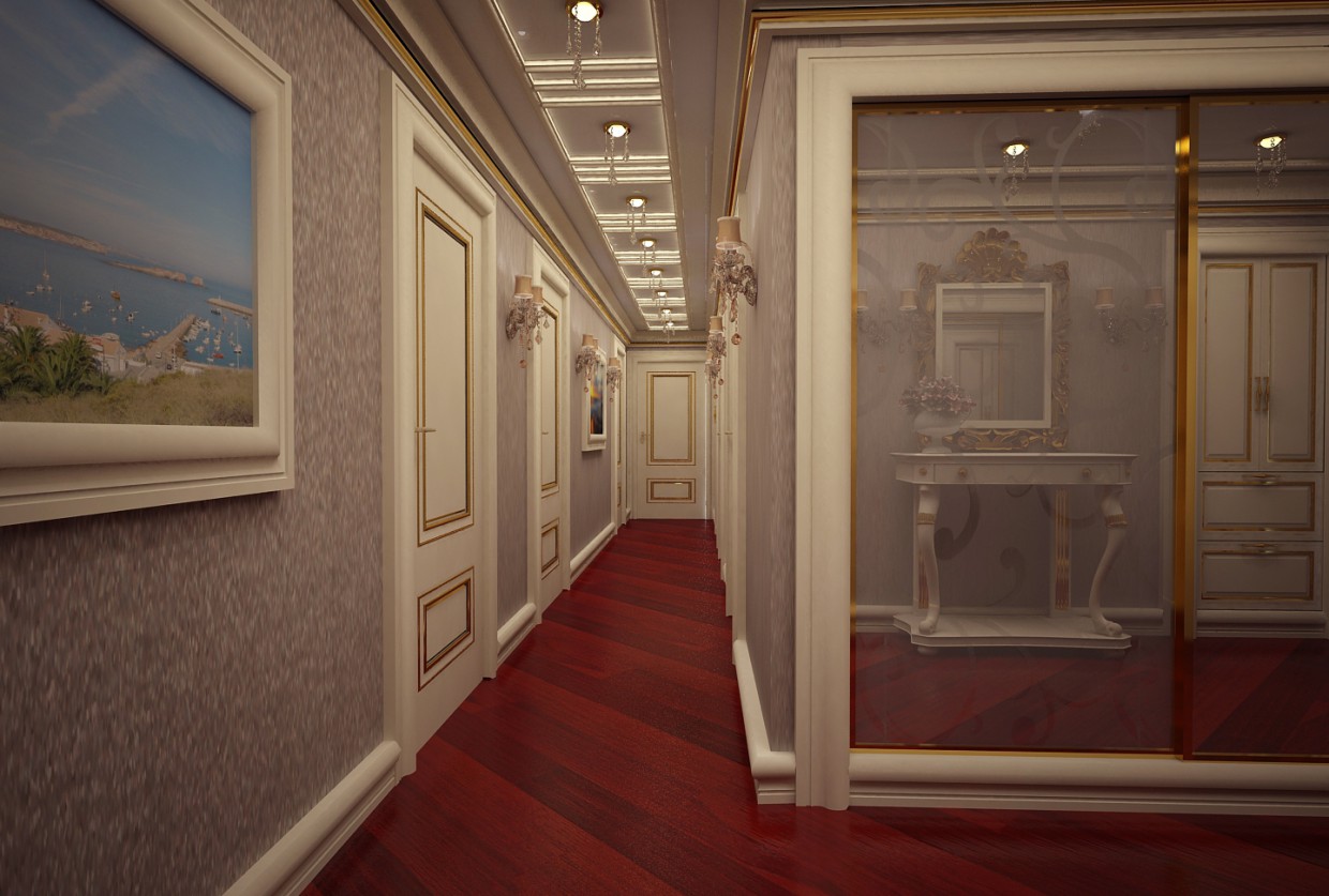 Koridor in 3d max vray resim