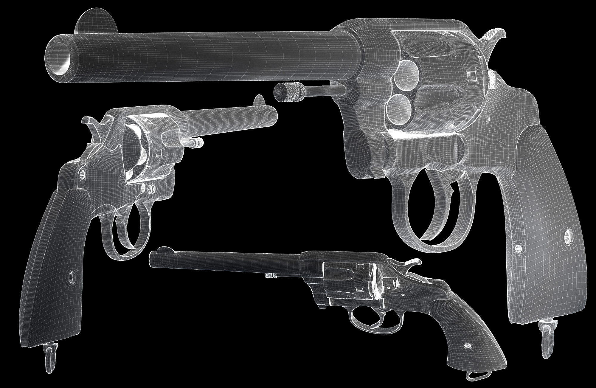 imagen de Colt-Revolver-1903 en 3d max vray 5.0