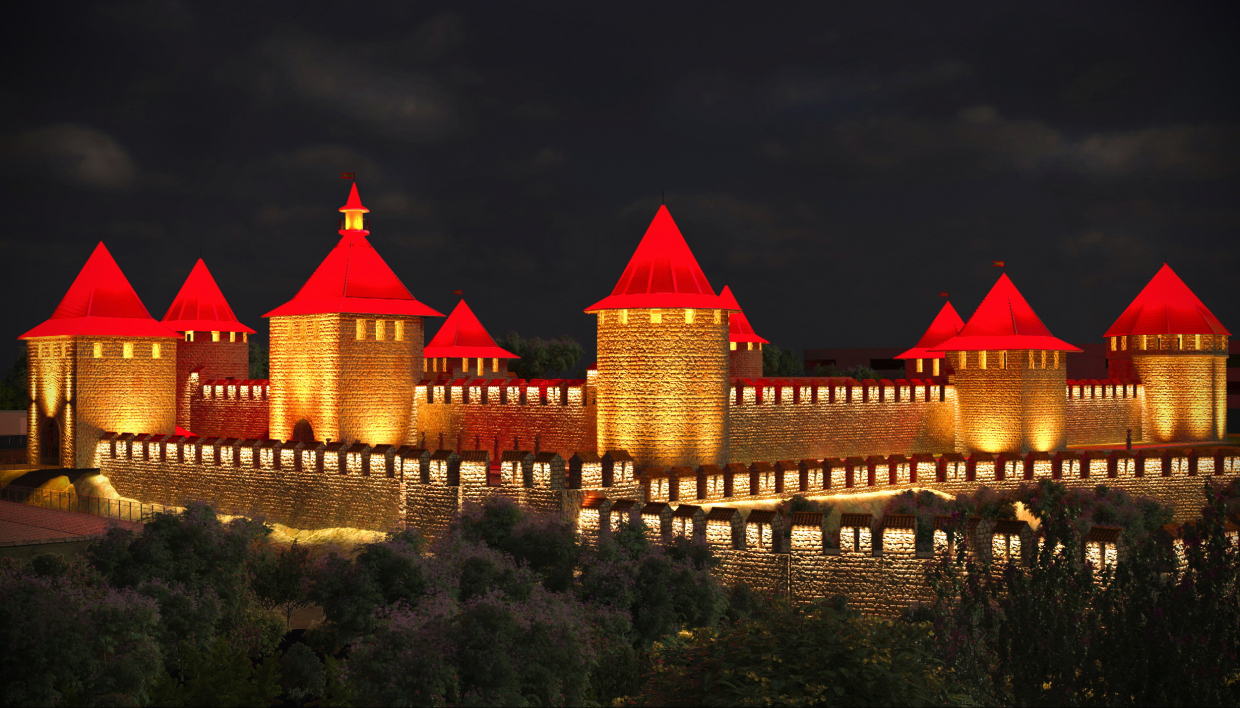 Light Scheme Bender Castle в 3d max corona render зображення