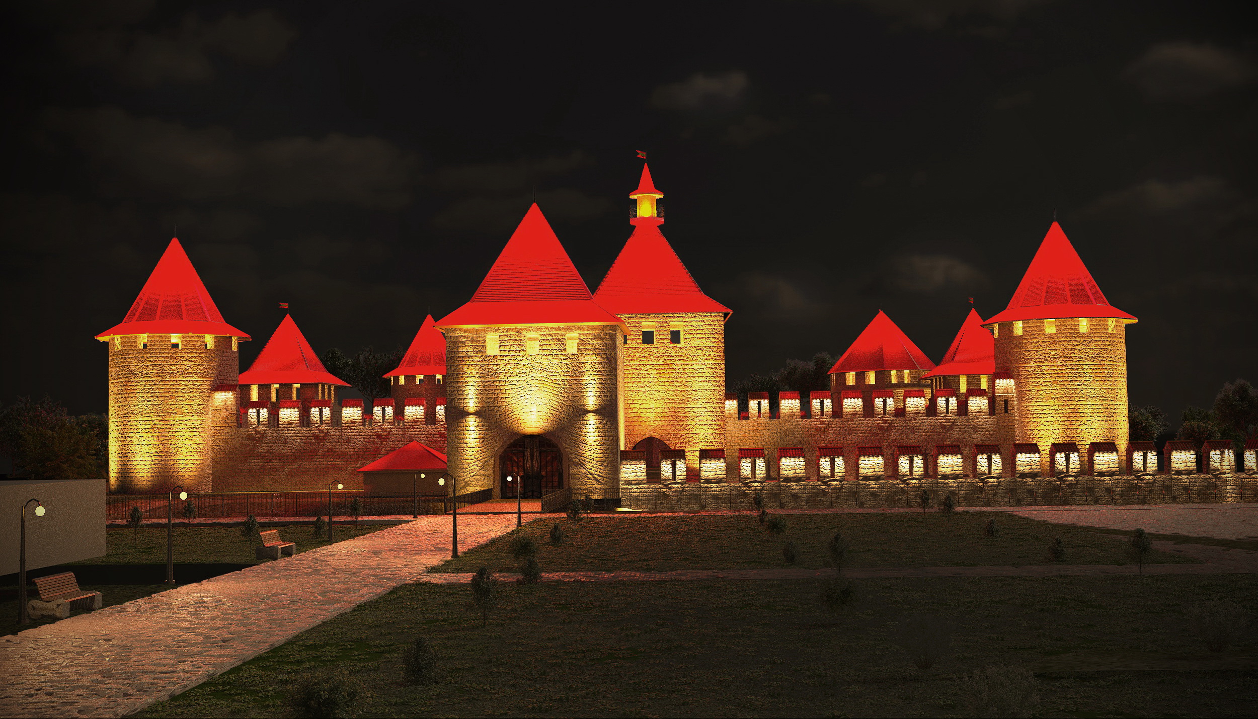 Light Scheme Bender Castle in 3d max corona render immagine
