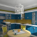 कमरे में रसोई-भोजन 3d max vray में प्रस्तुत छवि