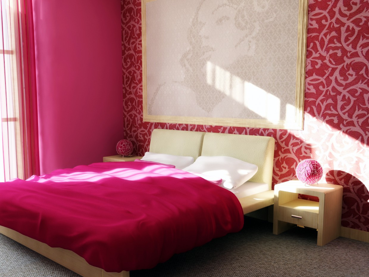 बेडरूम का डिजाइन। शोध परियोजना। 3d max vray में प्रस्तुत छवि