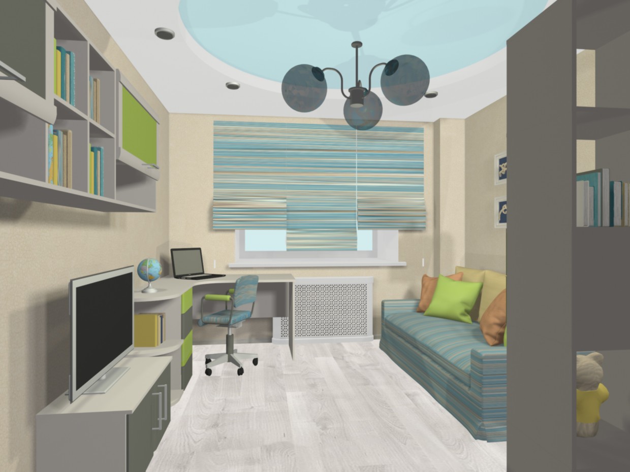 Child's room for a boy in 3d max mental ray image