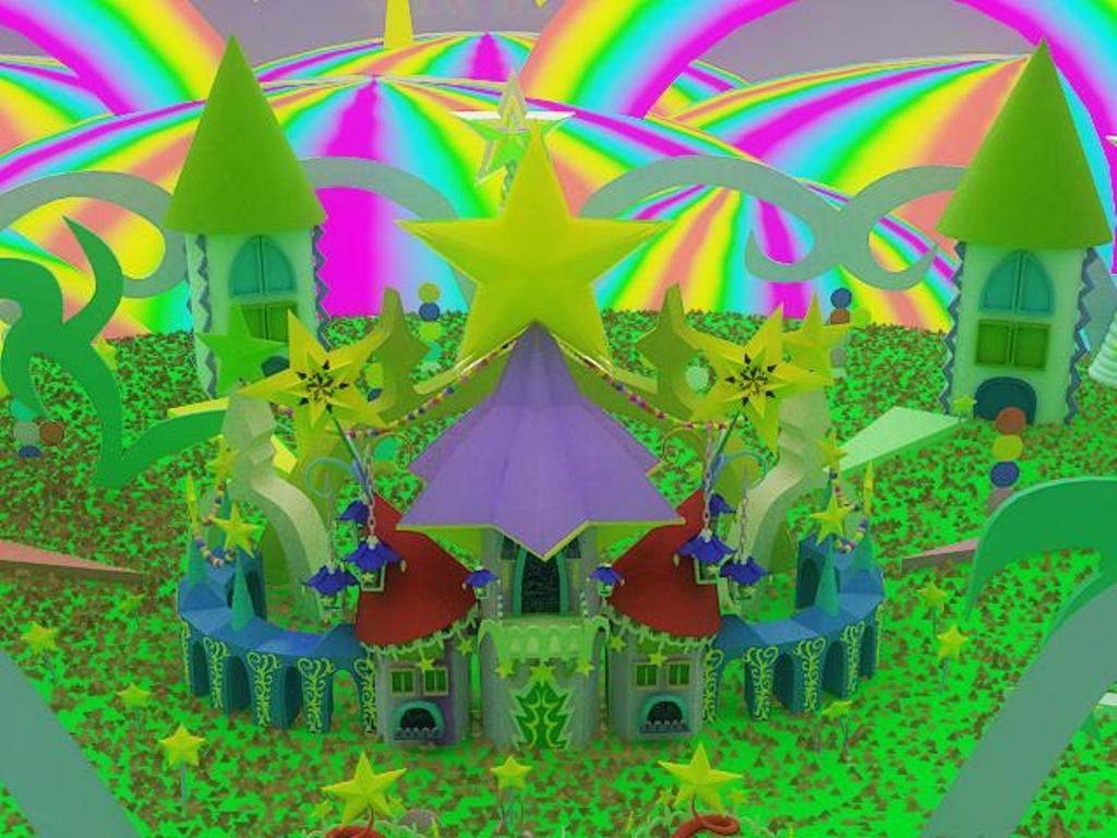 Mundo dos castelos estrelas em 3d max vray imagem