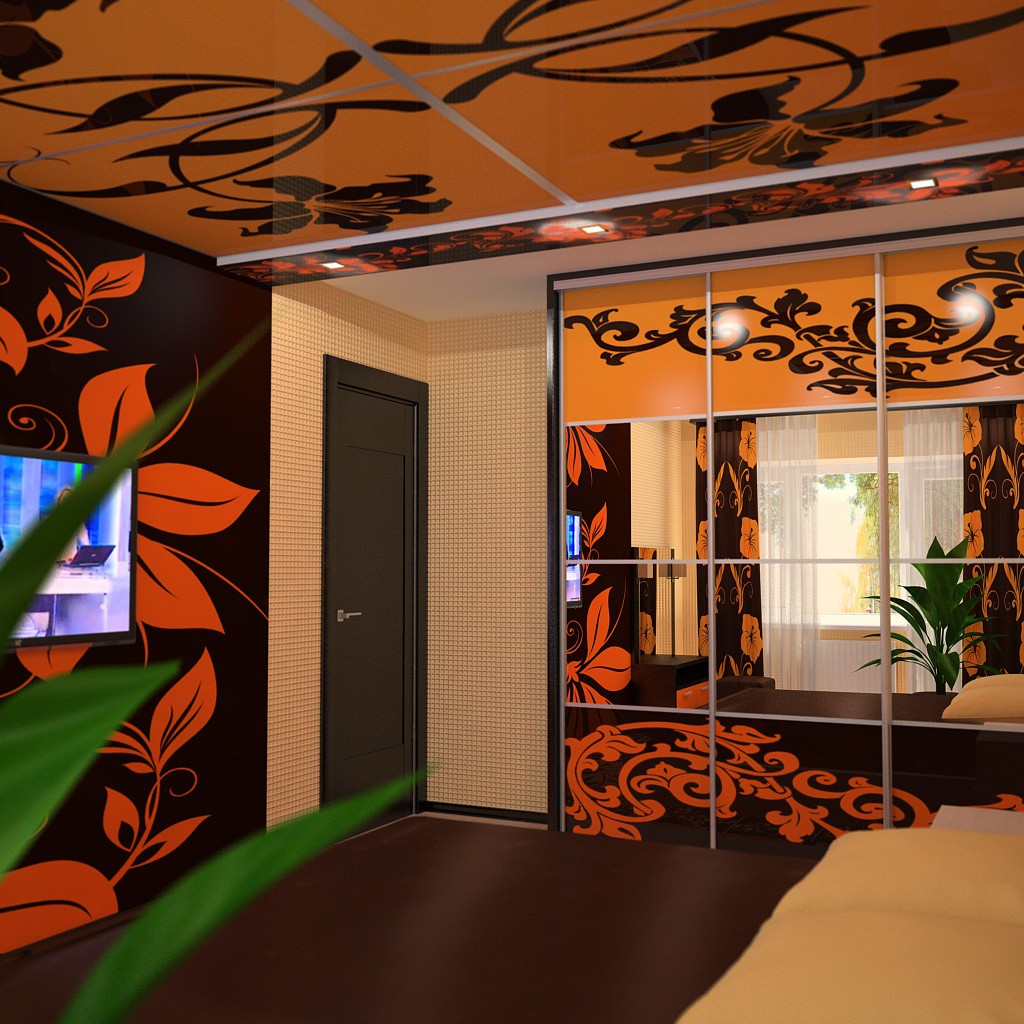बेडरूम "सुंदर गर्मियों" 3d max vray में प्रस्तुत छवि