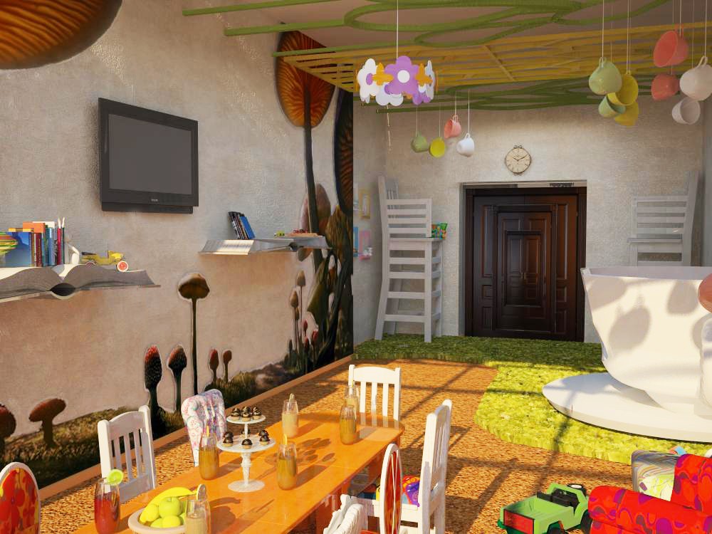 Cafe bambini in 3d max vray immagine