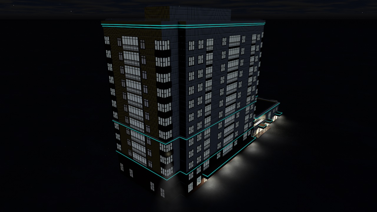 Apartment building in Cinema 4d Other image