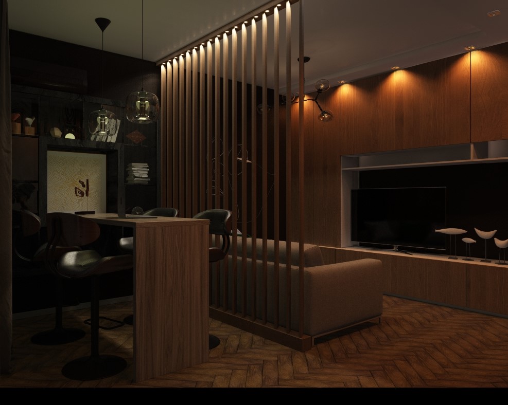 imagen de Interior sala de estar en 3d max vray 3.0